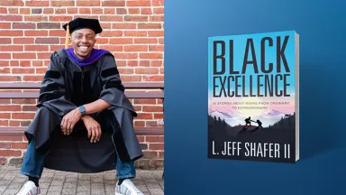 LeBow alumnus Jeff Shafer '12 and his book "Black Excellence"