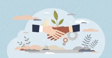 Business environmental agreement handshake
