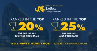 U.S. News and World Report rankings for LeBow's online business degree programs