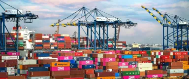 Shipping containers in the Port of Los Angeles