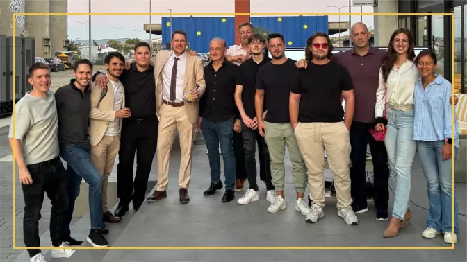 Vice Dean Chuck Sacco and students in Belgrade, Serbia