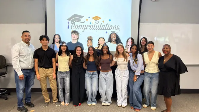Summer Camp class posing in the classroom for a group photo