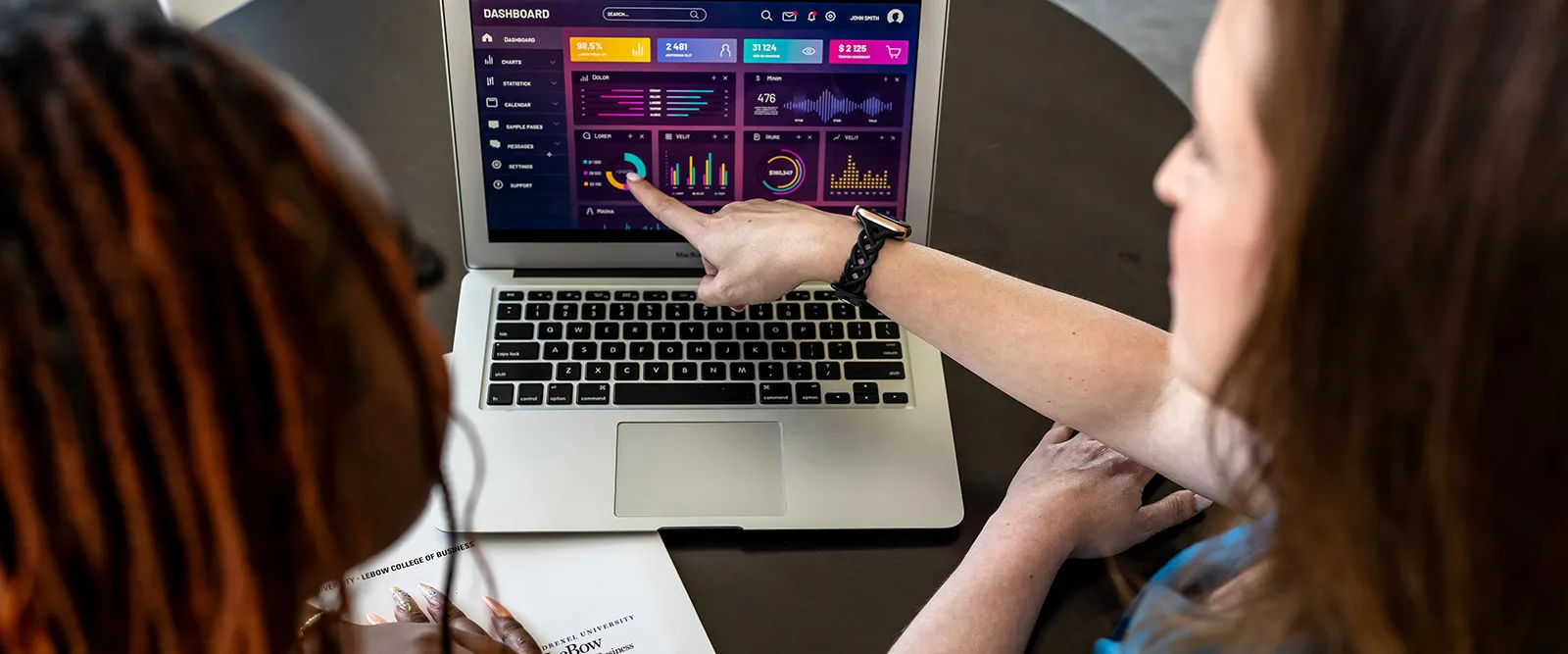 LeBow MS in Business Analytics students review data