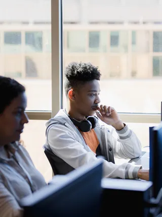 Drexel Economics students in computer lab