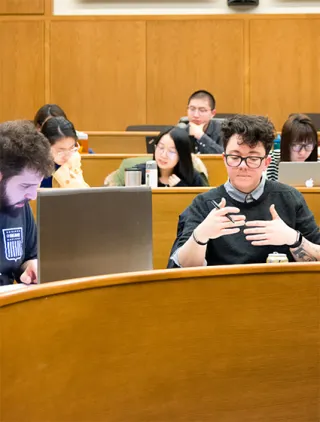 Students working together in a Legal Studies class