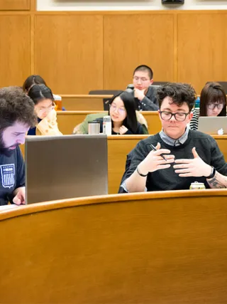 Students working together in a Legal Studies class