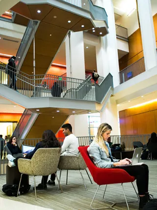 Drexel LeBow students studying in Gerri C. LeBow Hall