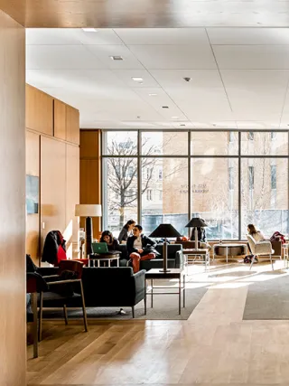 Drexel LeBow students in the Gerri C. Hall Living Room