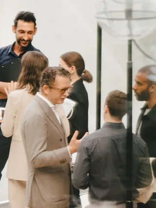 Business professionals at a networking event